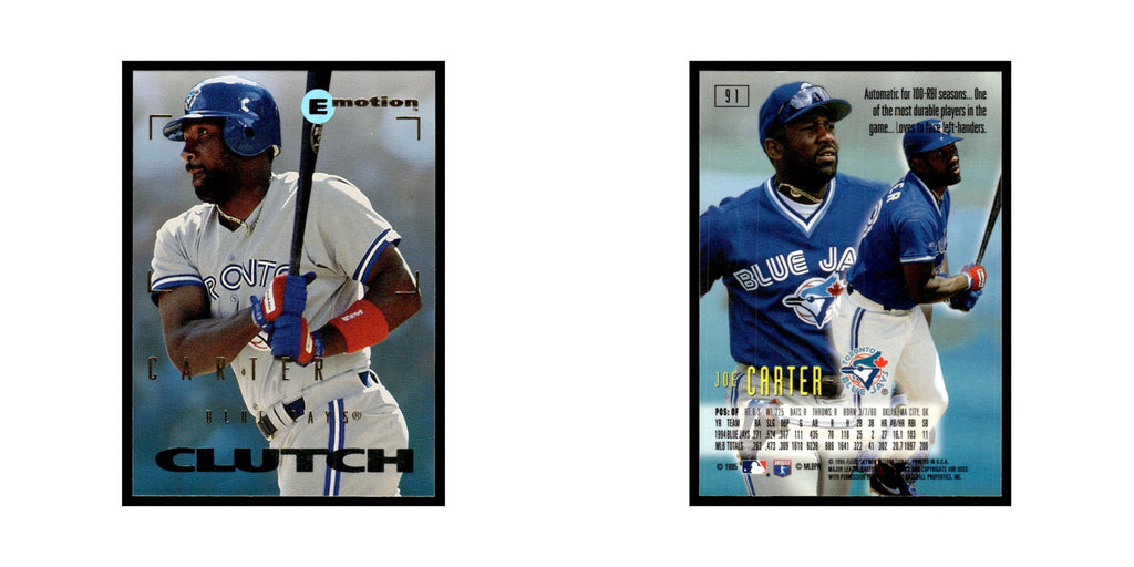 Joe Carter 1995 SkyBox E-Motion #91 Toronto Blue Jays Baseball Card NM