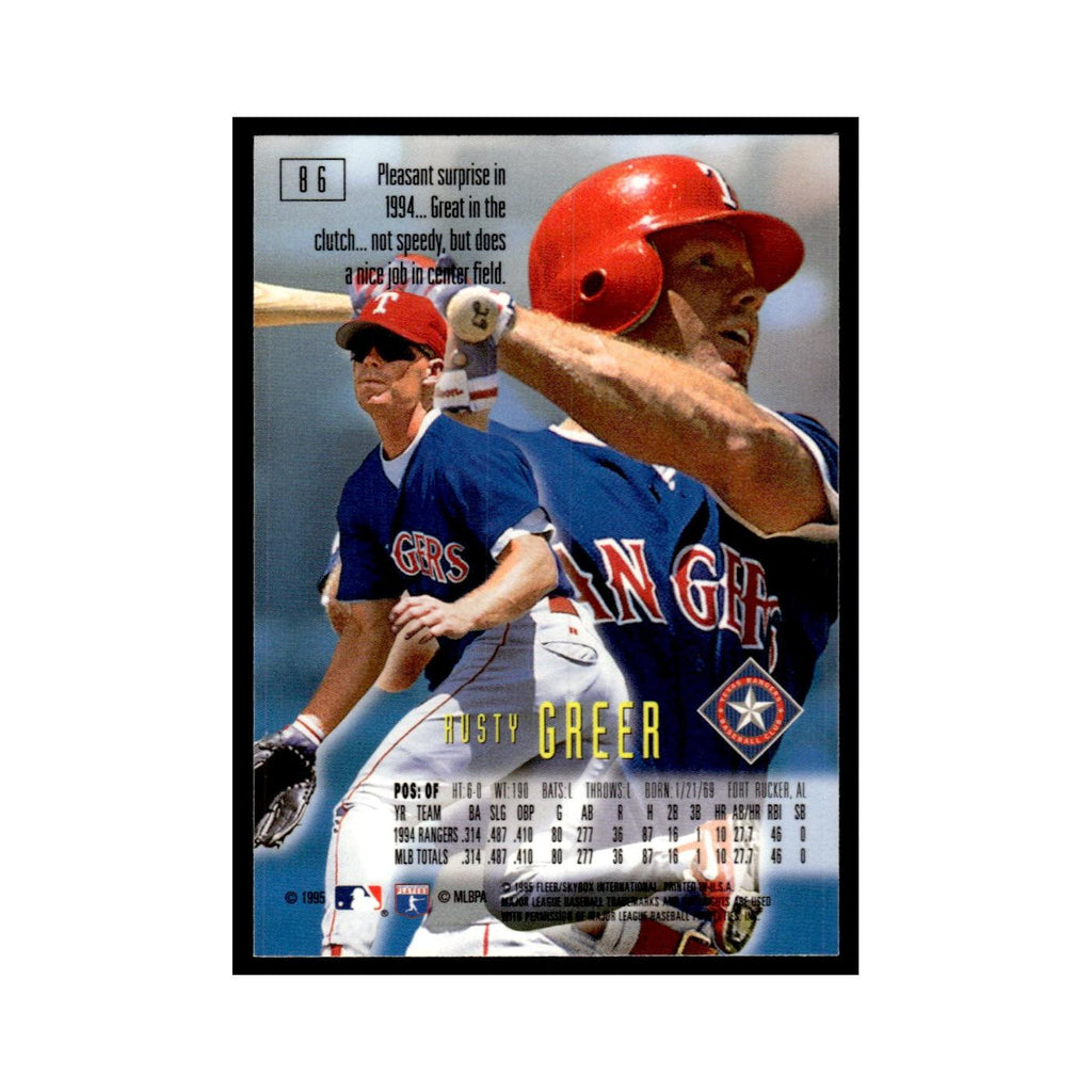 Rusty Greer 1995 SkyBox E-Motion #86 Texas Rangers Baseball Card NM