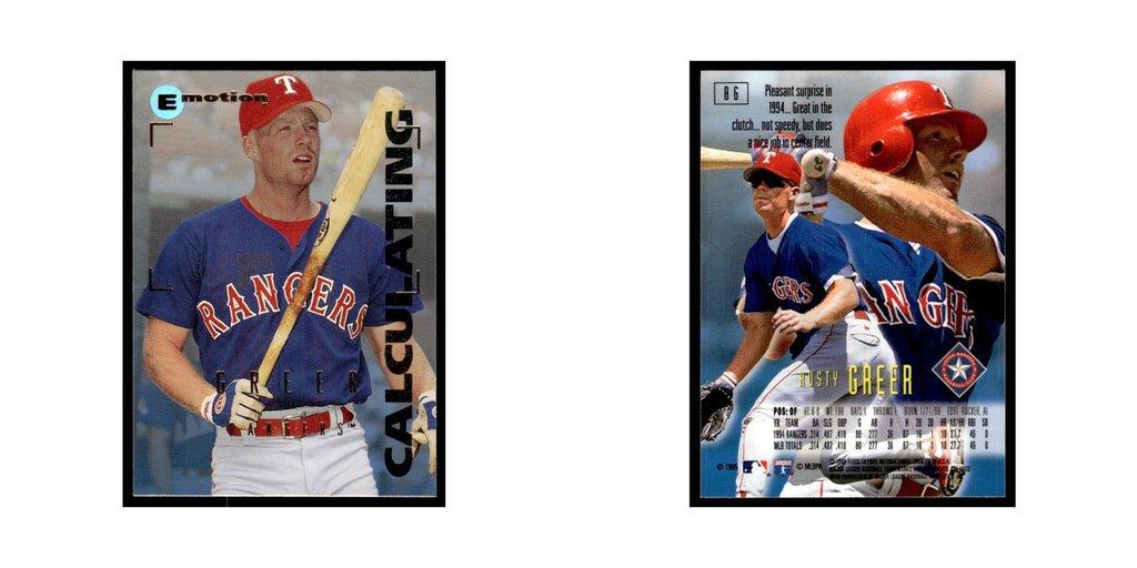 Rusty Greer 1995 SkyBox E-Motion #86 Texas Rangers Baseball Card NM
