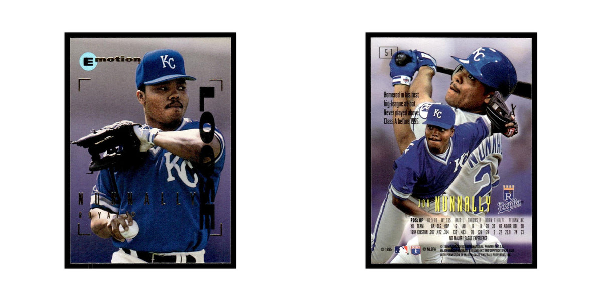 Jon Nunnally 1995 SkyBox E-Motion #51 Kansas City Royals Baseball Card NM