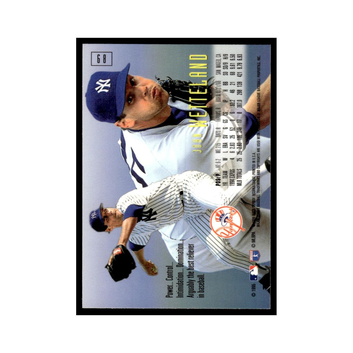 John Wetteland 1995 SkyBox E-Motion #68 New York Yankees Baseball Card NM