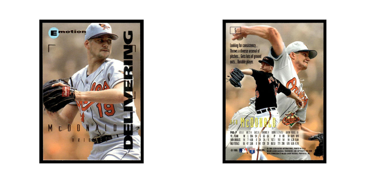 Ben McDonald 1995 SkyBox E-Motion #5 Baltimore Orioles Baseball Card NM