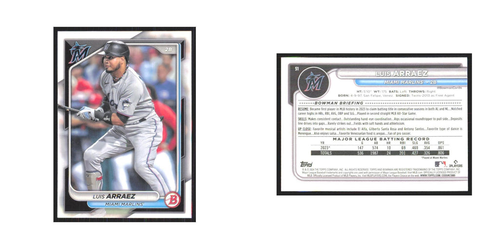 2024 Bowman Luis Arraez Marlins #51