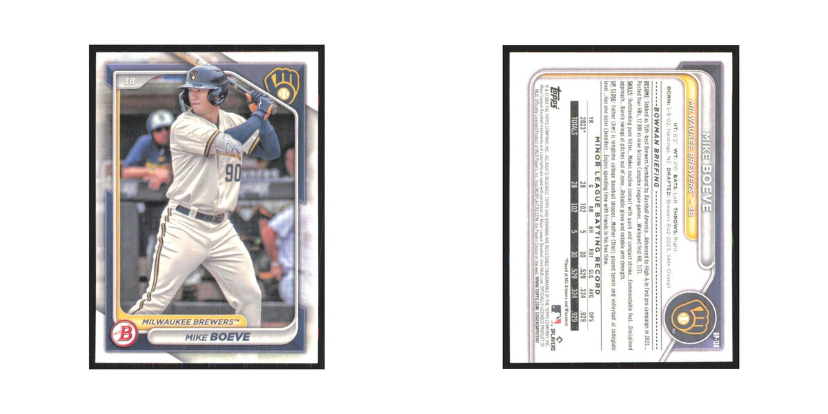 2024 Bowman Prospects Mike Boeve Brewers #BP-138