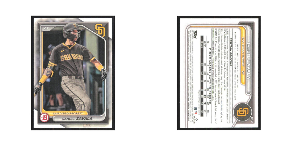 2024 Bowman Prospects Samuel Zavala Padres #BP-57