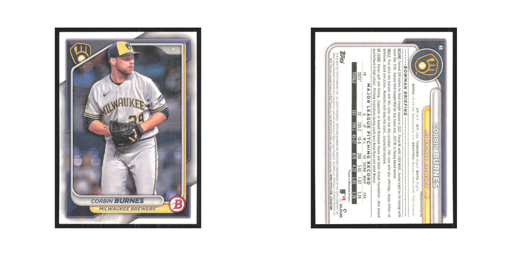 2024 Bowman Corbin Burnes Brewers #45