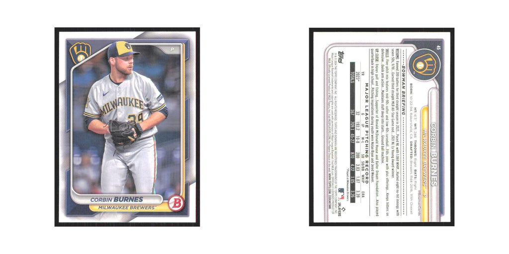 2024 Bowman Corbin Burnes Brewers #45
