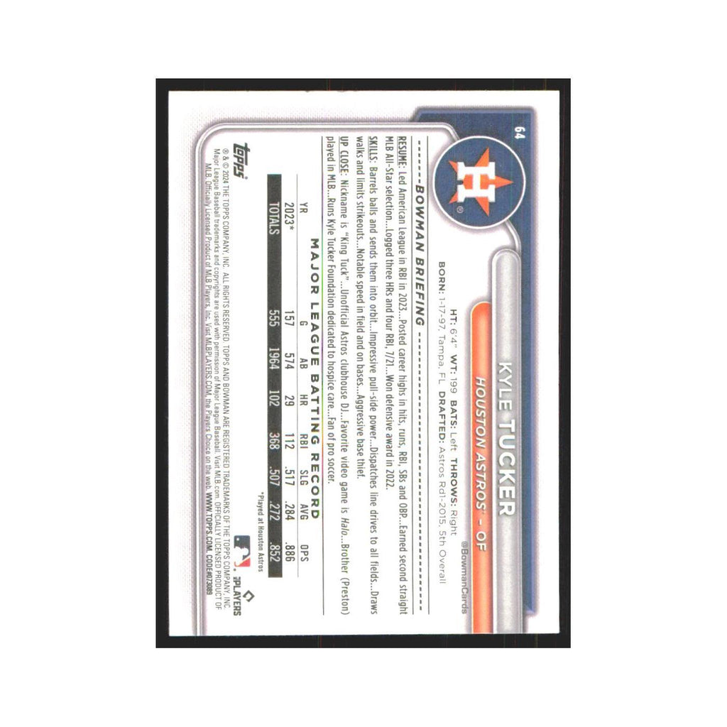 2024 Bowman Kyle Tucker Astros #64