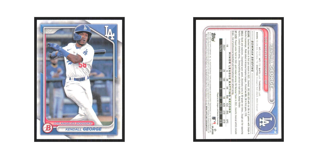 2024 Bowman Prospects Kendall George Dodgers #BP-58