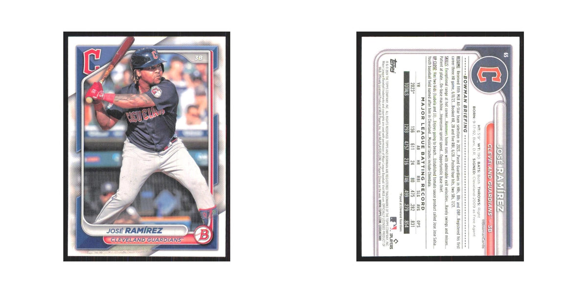 2024 Bowman Jose Ramirez Guardians #65