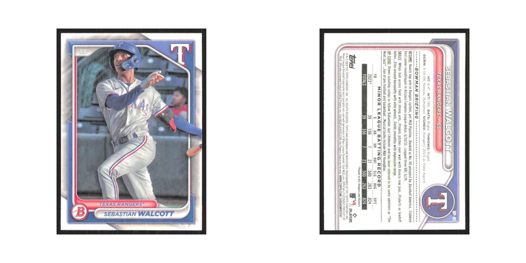 2024 Bowman Prospects Sebastian Walcott Rangers #BP-81