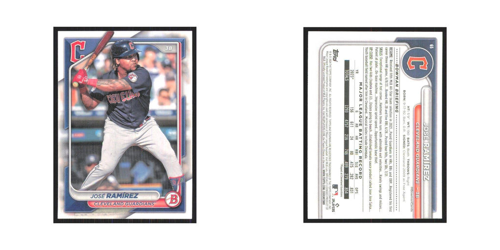 2024 Bowman Jose Ramirez Guardians #65