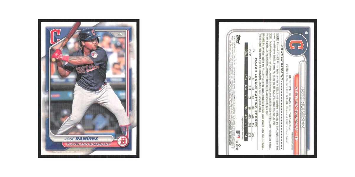 2024 Bowman Jose Ramirez Guardians #65