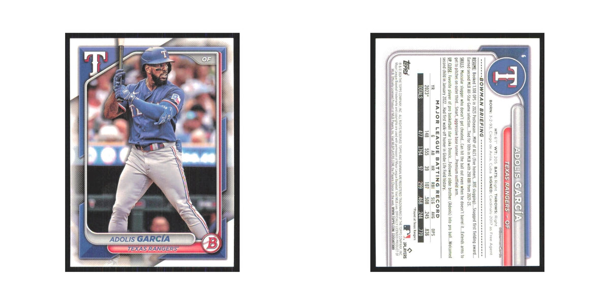 2024 Bowman Adolis Garcia Rangers #6