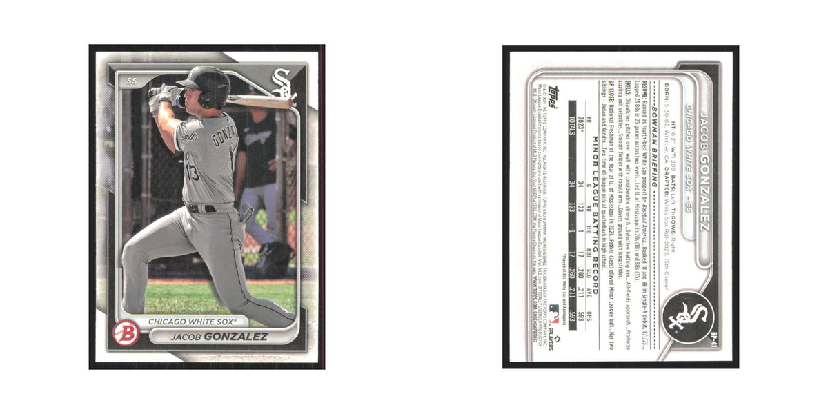 2024 Bowman Prospects Jacob Gonzalez White Sox #BP-41