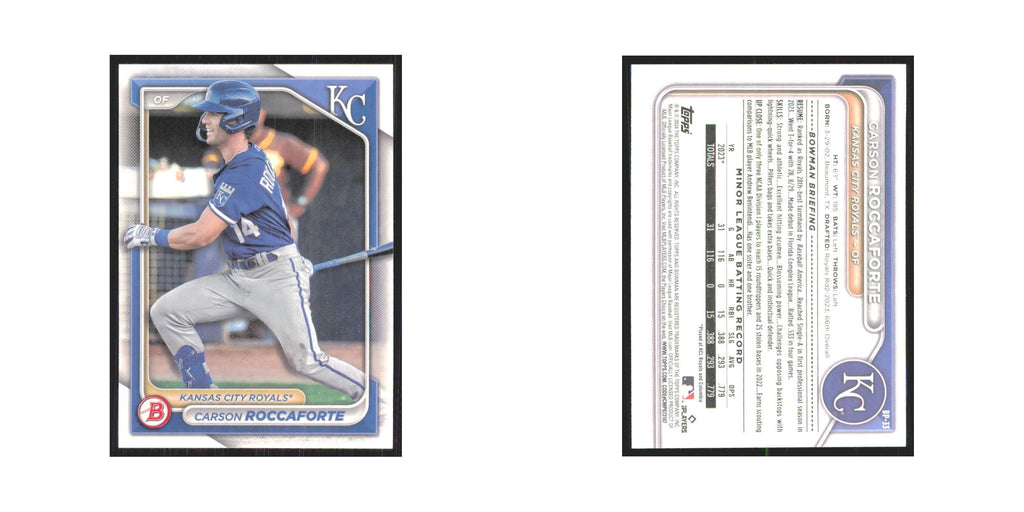 2024 Bowman Prospects Carson Roccaforte Royals #BP-33