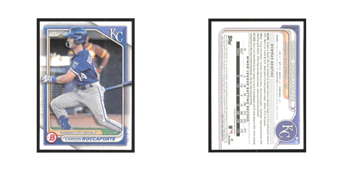2024 Bowman Prospects Carson Roccaforte Royals #BP-33