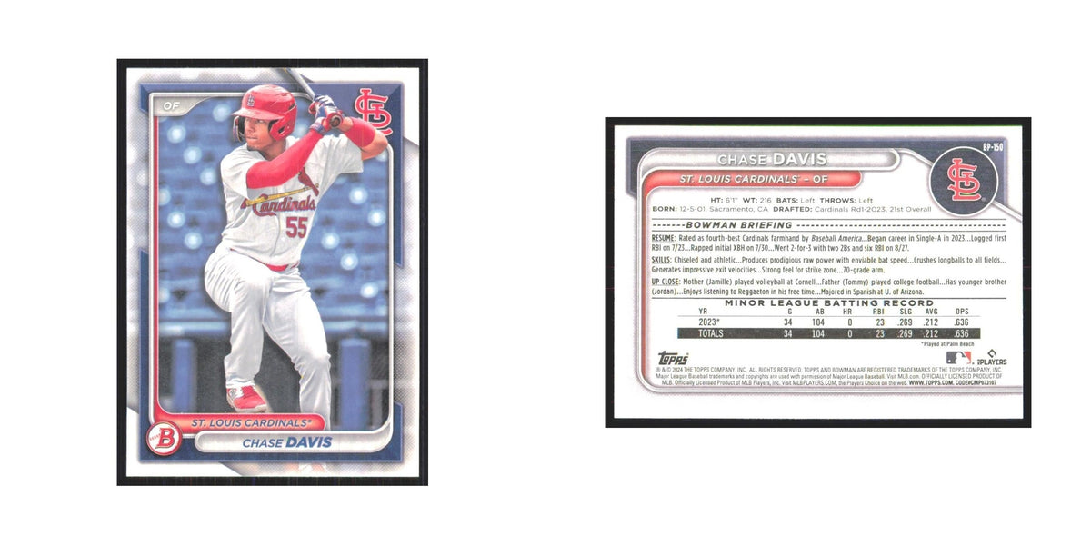 2024 Bowman Prospects Chase Davis Cardinals #BP-150