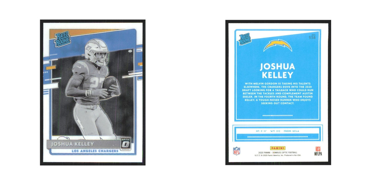 2020 Donruss Optic Black & White Joshua Kelley RC Chargers #338