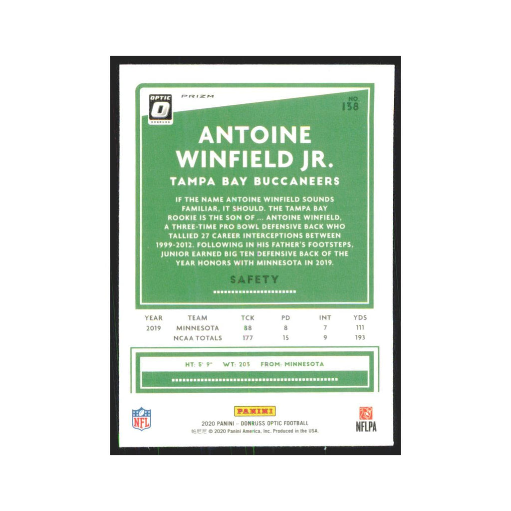 2020 Donruss Optic Blue Scope Antoine Winfield Jr. Buccaneers #138