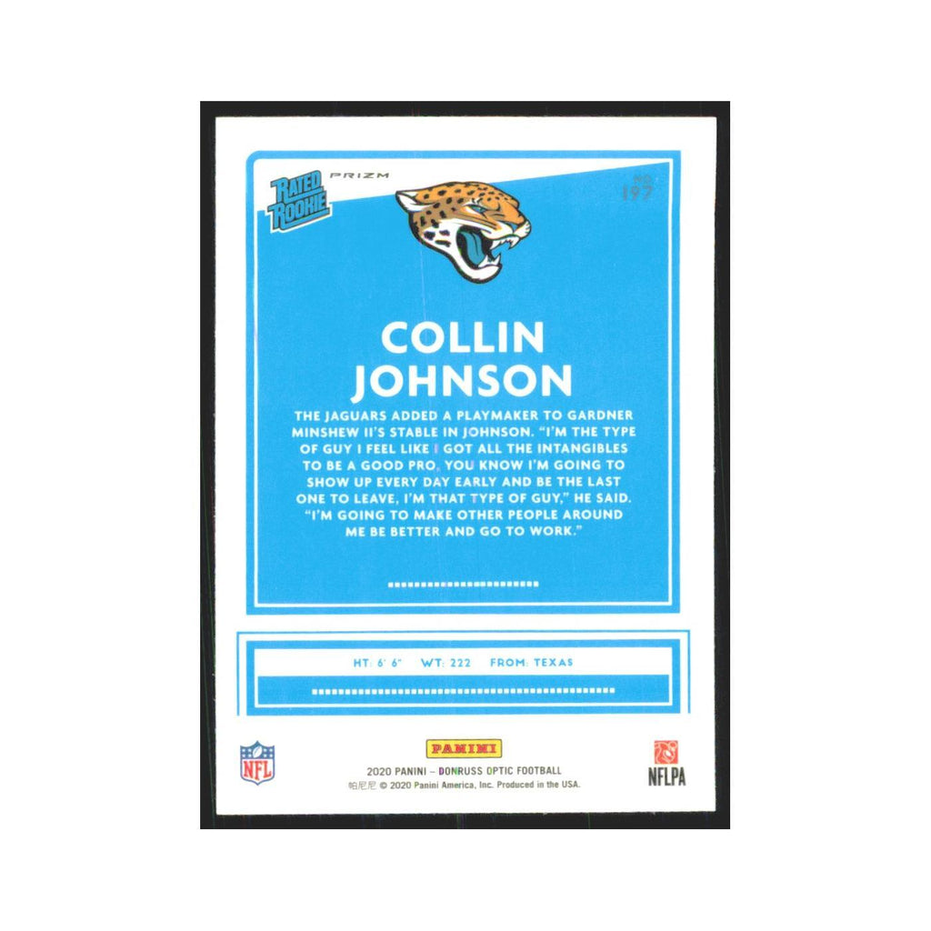 2020 Donruss Optic Blue Scope Collin Johnson RC Jaguars #197