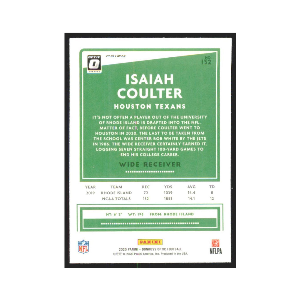 2020 Donruss Optic Blue Scope Isaiah Coulter RC Texans #132