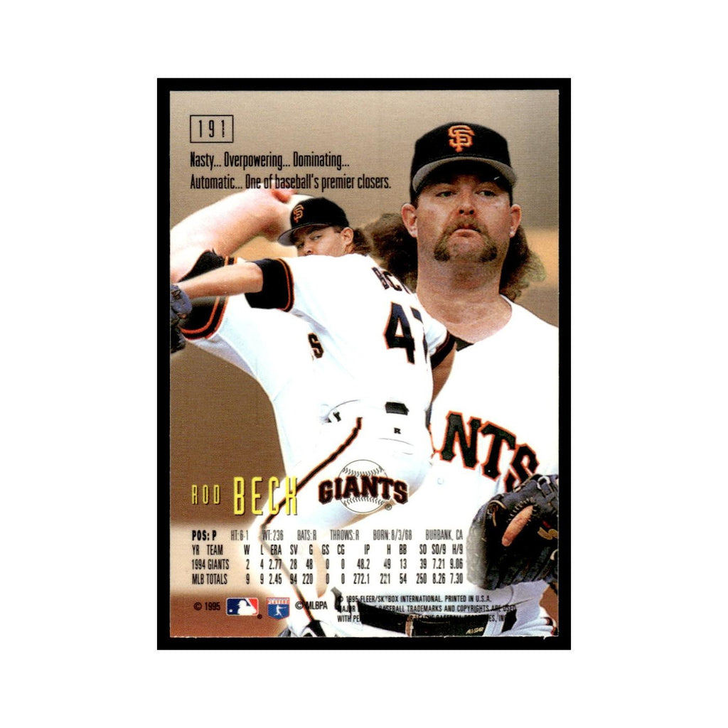 Rod Beck 1995 SkyBox E-Motion #191 San Francisco Giants Baseball Card NM