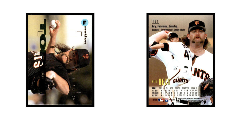 Rod Beck 1995 SkyBox E-Motion #191 San Francisco Giants Baseball Card NM