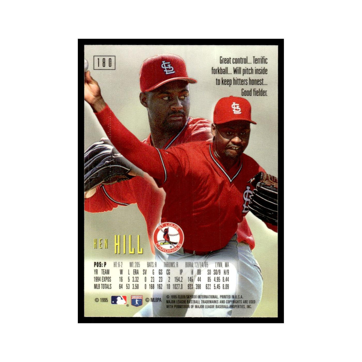 Ken Hill 1995 SkyBox E-Motion #180 St. Louis Cardinals Baseball Card NM