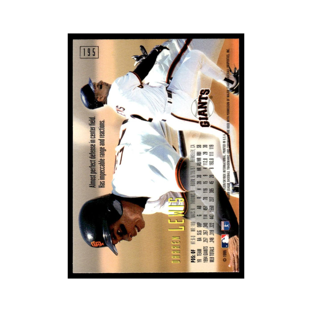 Darren Lewis 1995 SkyBox E-Motion #195 San Francisco Giants Baseball Card NM