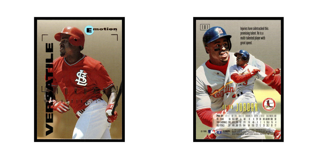 Brian Jordan 1995 SkyBox E-Motion #181 St. Louis Cardinals Baseball Card NM