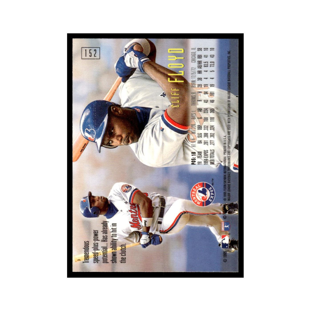 Cliff Floyd 1995 SkyBox E-Motion #152 Montreal Expos Baseball Card NM