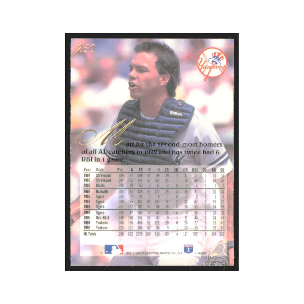 1993 Flair Matt Nokes Yankees #250