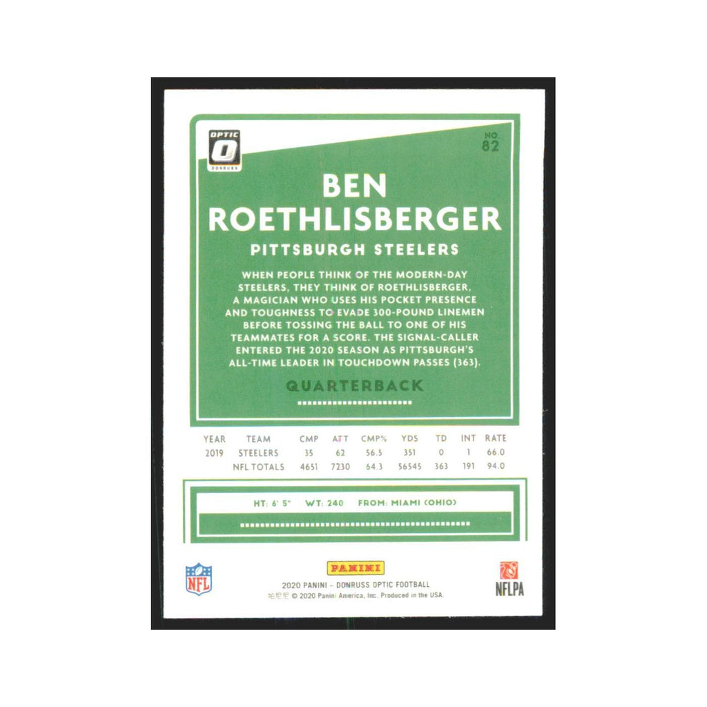 2020 Donruss Optic Ben Roethlisberger Steelers #82