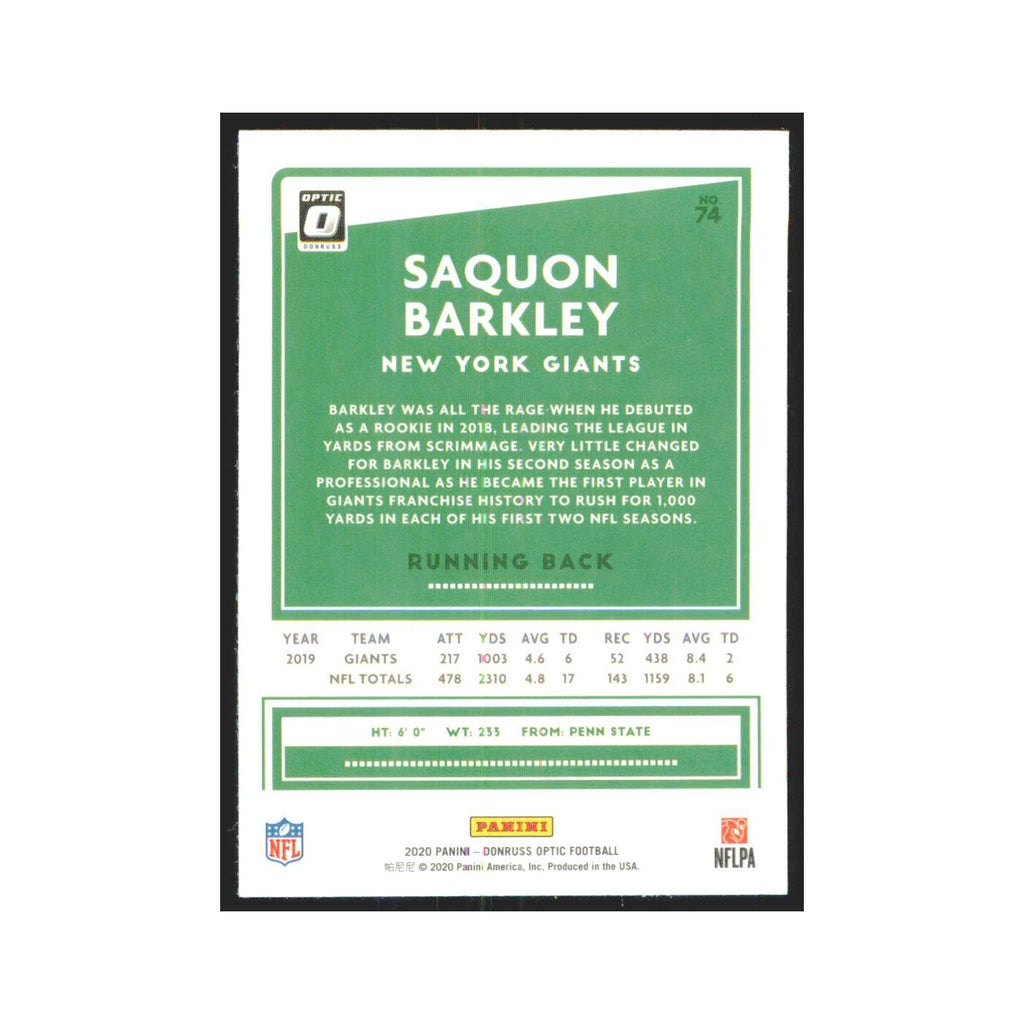 2020 Donruss Optic Saquon Barkley Giants #74