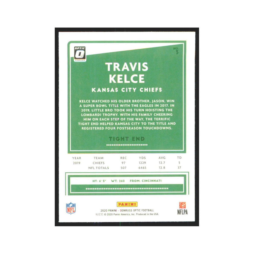 2020 Donruss Optic Travis Kelce Chiefs #3