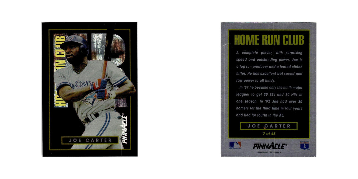 Joe Carter 1993 Pinnacle Home Run Club #7 Toronto Blue Jays Baseball Card NM