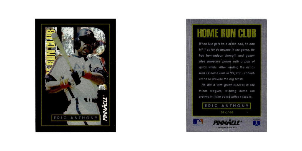 Eric Anthony 1993 Pinnacle Home Run Club #34 Houston Astros Baseball Card NM