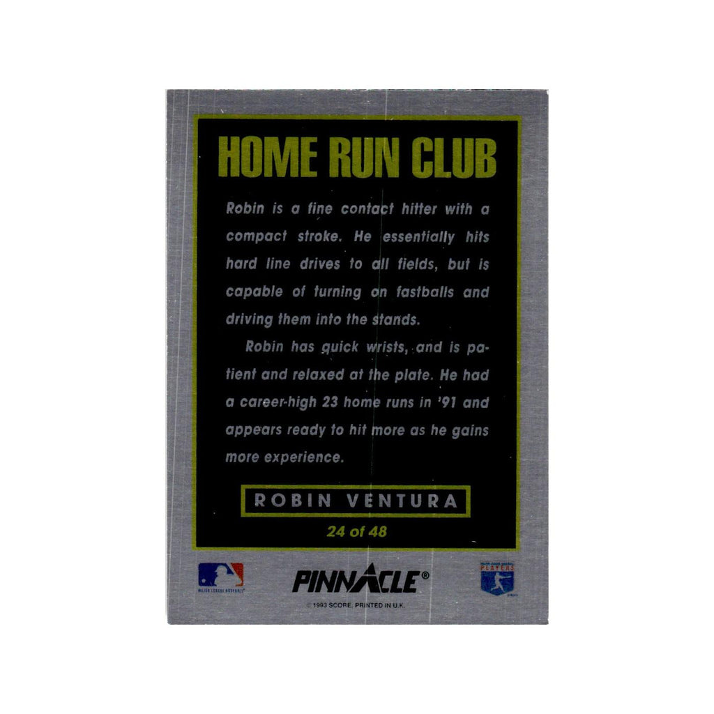Robin Ventura 1993 Pinnacle Home Run Club #24 Chicago White Sox Baseball Card NM