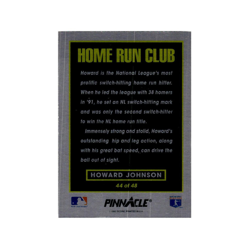 Howard Johnson 1993 Pinnacle Home Run Club #44 New York Mets Baseball Card NM
