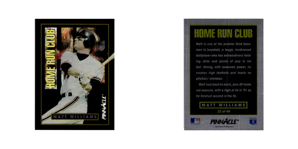 Matt Williams 1993 Pinnacle Home Run Club #22 San Francisco Giants NM