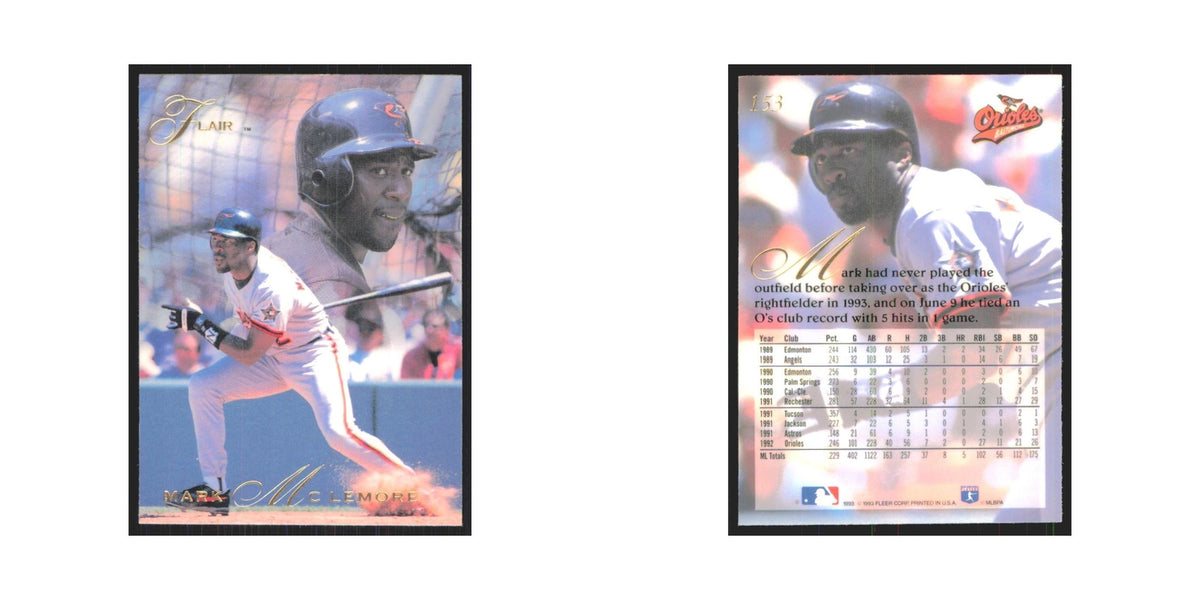 1993 Flair Mark McLemore Orioles #153