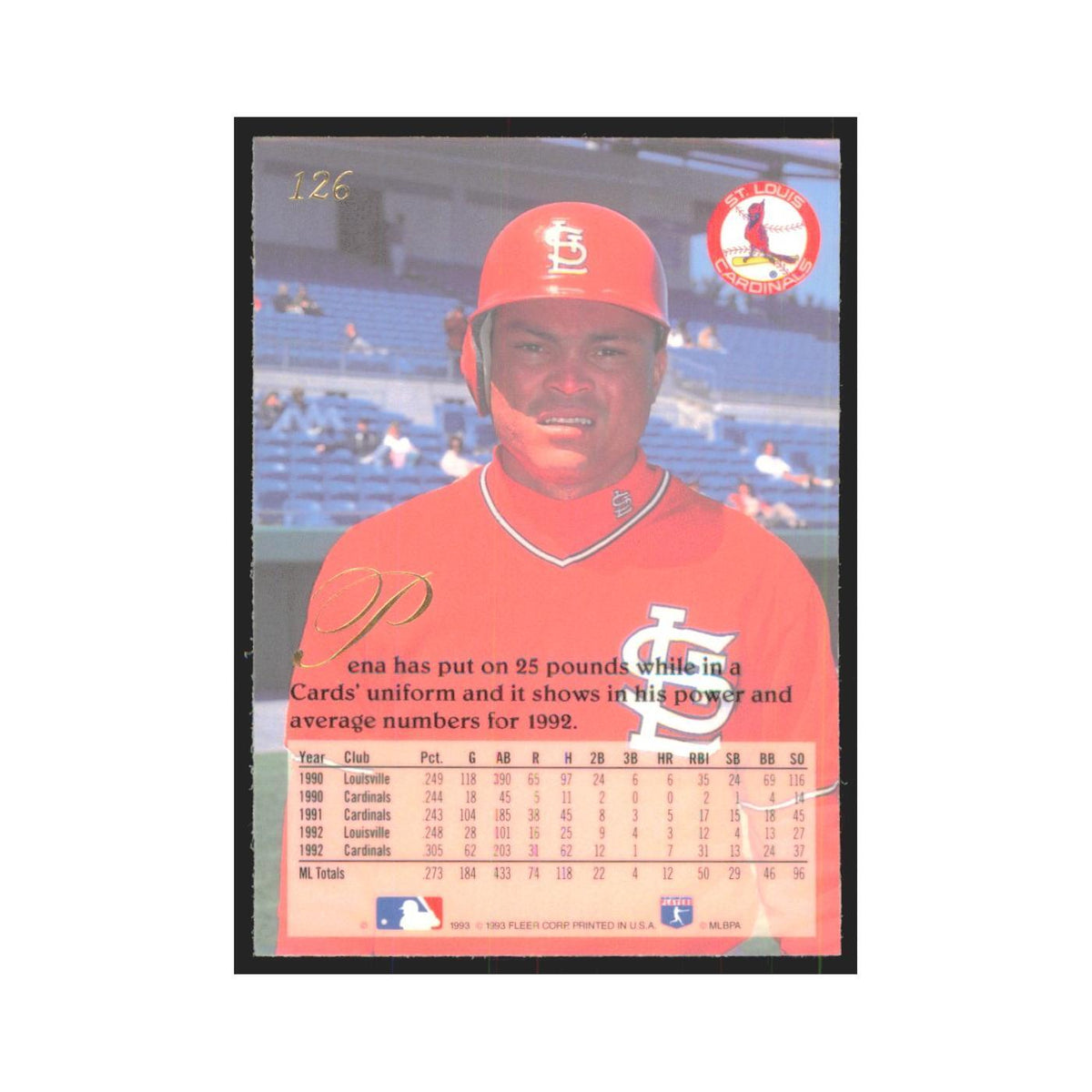 1993 Flair Geronimo Pena Cardinals #126