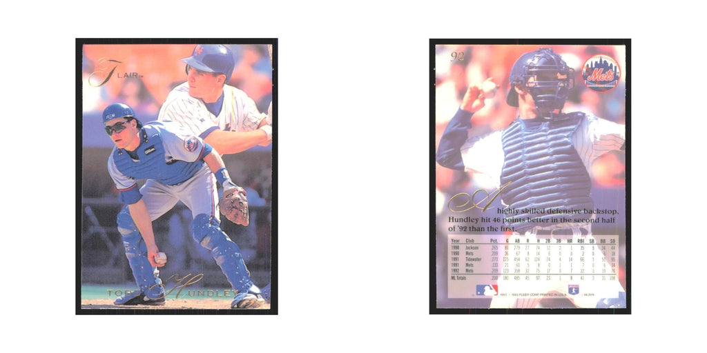 1993 Flair Todd Hundley Mets #92