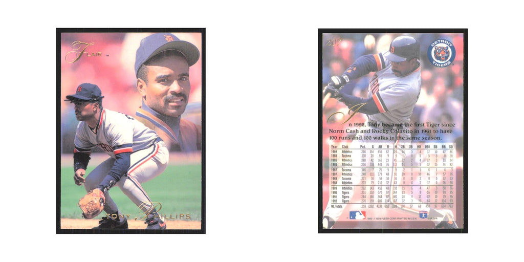 1993 Flair Tony Phillips Tigers #207