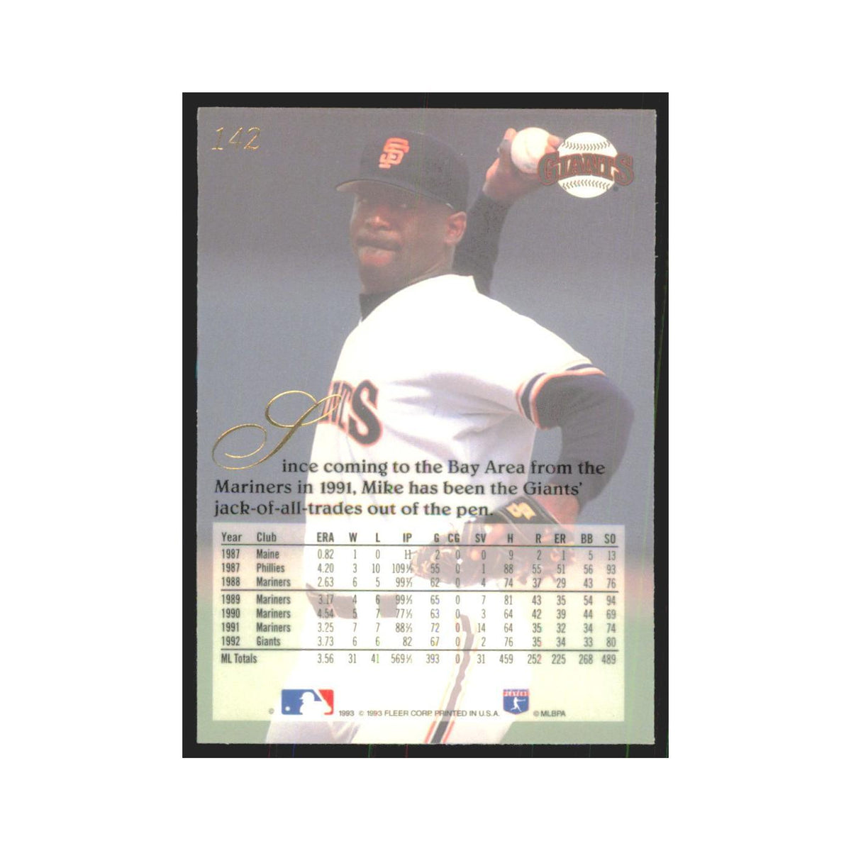 1993 Flair Mike Jackson Giants #142
