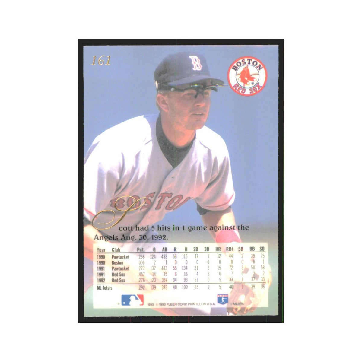 1993 Flair Scott Cooper Red Sox #161