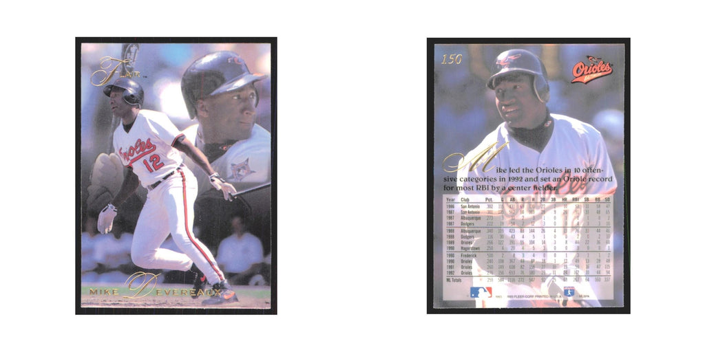 1993 Flair Mike Devereaux Orioles #150