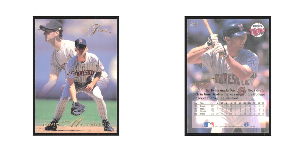 1993 Flair David McCarty Twins #239
