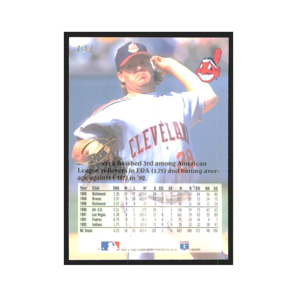1993 Flair Derek Lilliquist Indians #194